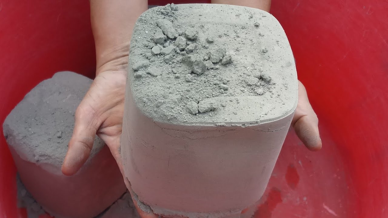 Cement Asmr:Soft Pure Cement Big Buckets Dusty Crumbling DRY+WET💦Powder PLAY🤤@softnoiseasmr