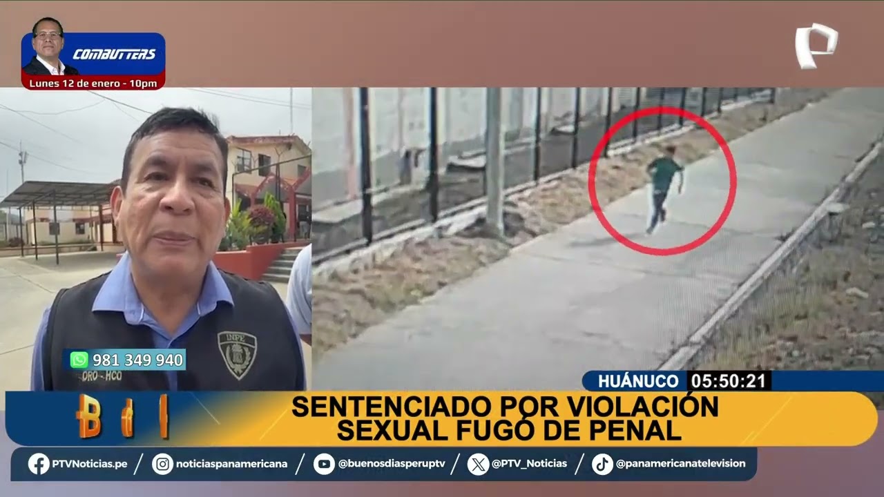 Interno sentenciado por violación fugó de penal de Huánuco