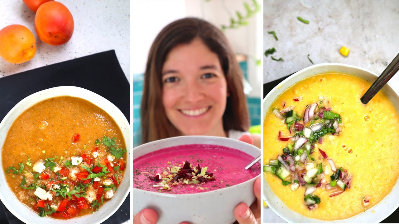 3 Recetas de SOPAS FRÍAS - ricas, saludables y frescas