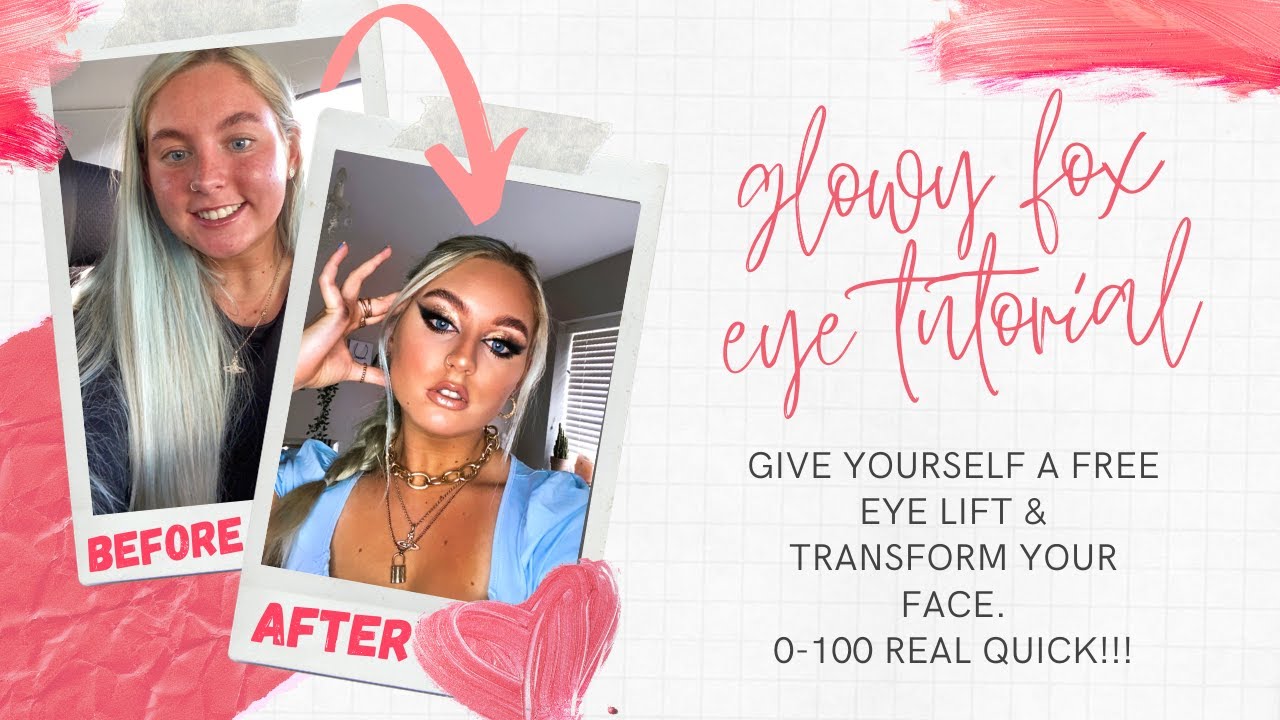 GLOWY FOX EYE TUTORIAL | Go from 0-100 real quick and transform your face. Free face lift!!!