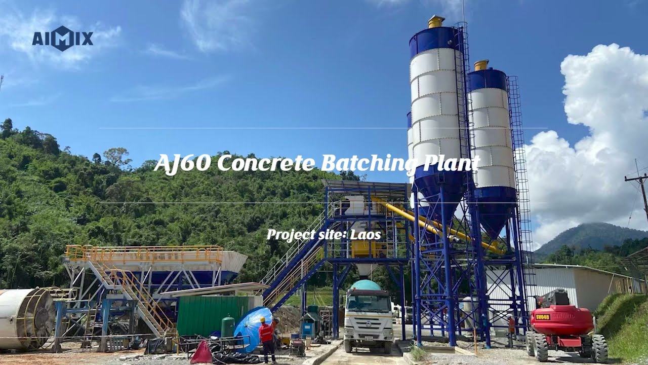 🚀 Solving Production Challenges: AIMIX AJ60 Concrete Plant Boosts Efficiency in Laos