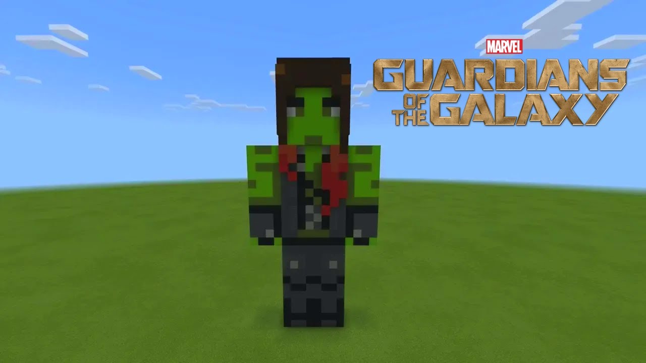 Minecraft Tutorial: How To Make A Gamora Statue (Guardians Of The Galaxy 2)