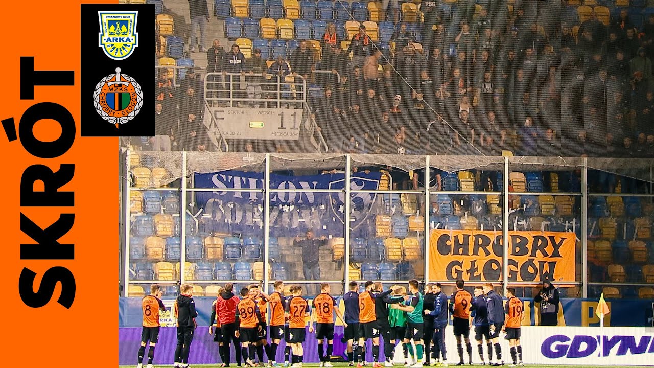 FORTUNA 1 LIGA (BARAŻ): Arka Gdynia - Chrobry Głogów 0:2 (skrót)