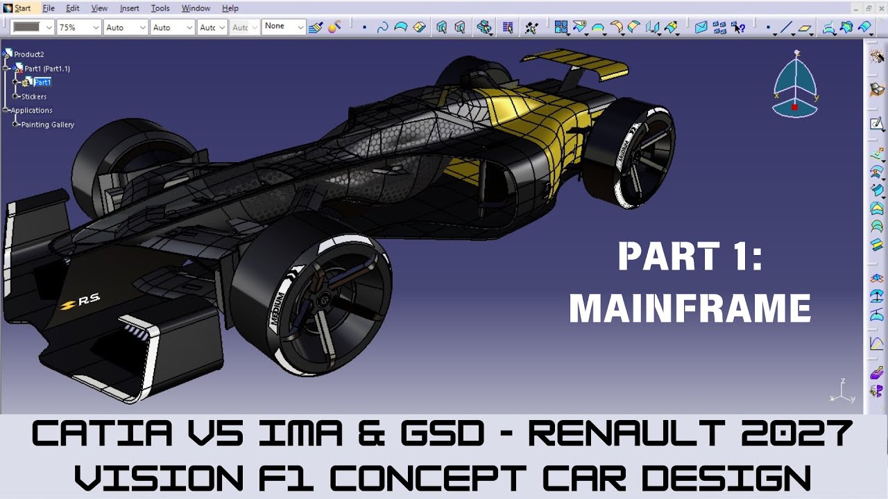 CATIA V5 ICEM - Урок по созданию поверхностей класса А | Дизайн концепт-кара Renault Vision 2027 ...