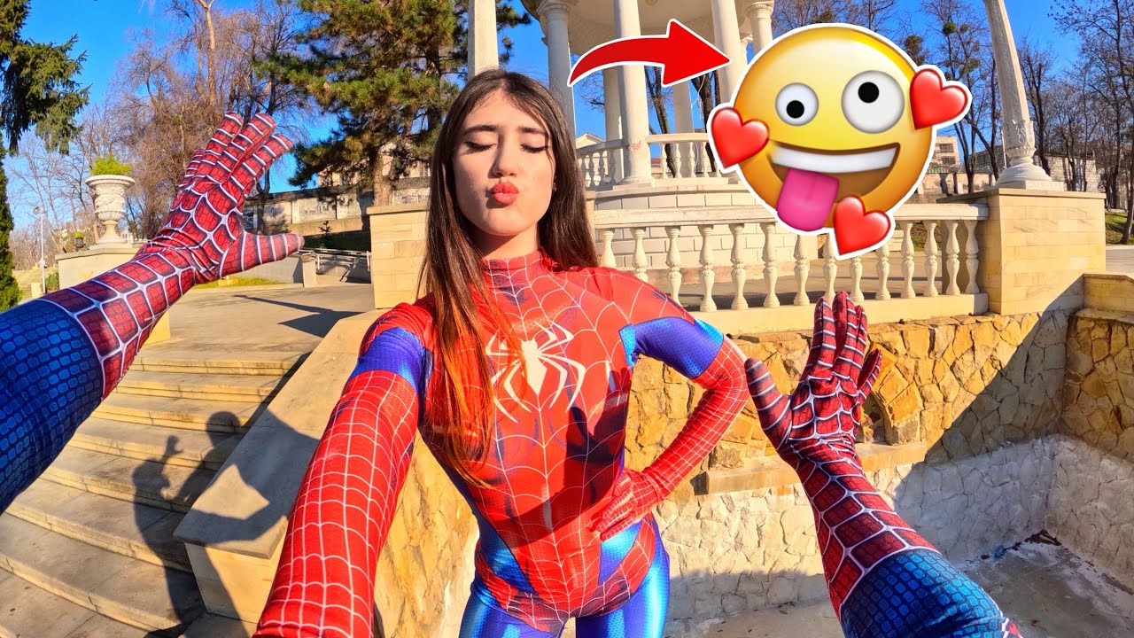 CRAZY GIRL WANTS TO KISS SPIDER-MAN 😍😘   (Parkour POV Love Best) @Celpan 