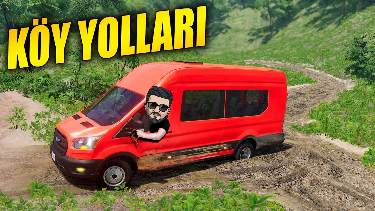 Ford Transit OFF-ROAD VE KÖY YOLLARINA DALDIM // BeamNG.drive // Diy steering wheel set