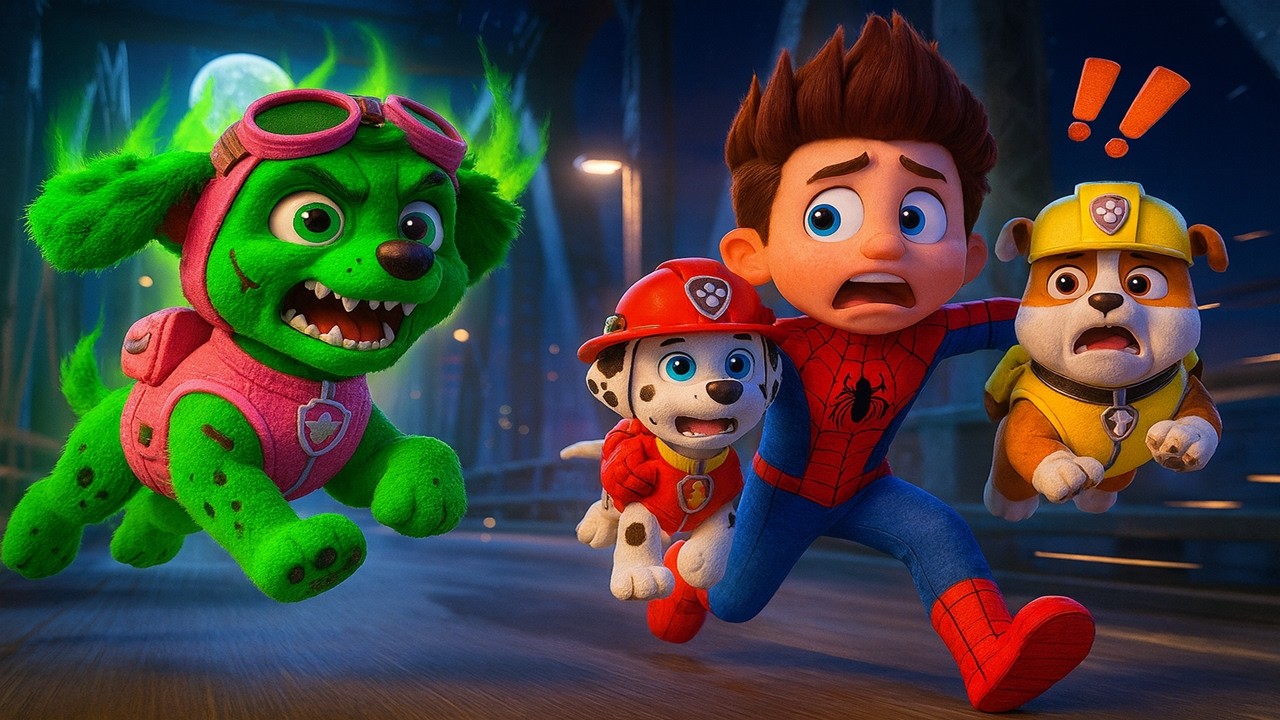 SKYE se convierte en un ZOMBI gigante - ¡SPIDER RYDER CORRE AHORA! - PAw PatRol en Español