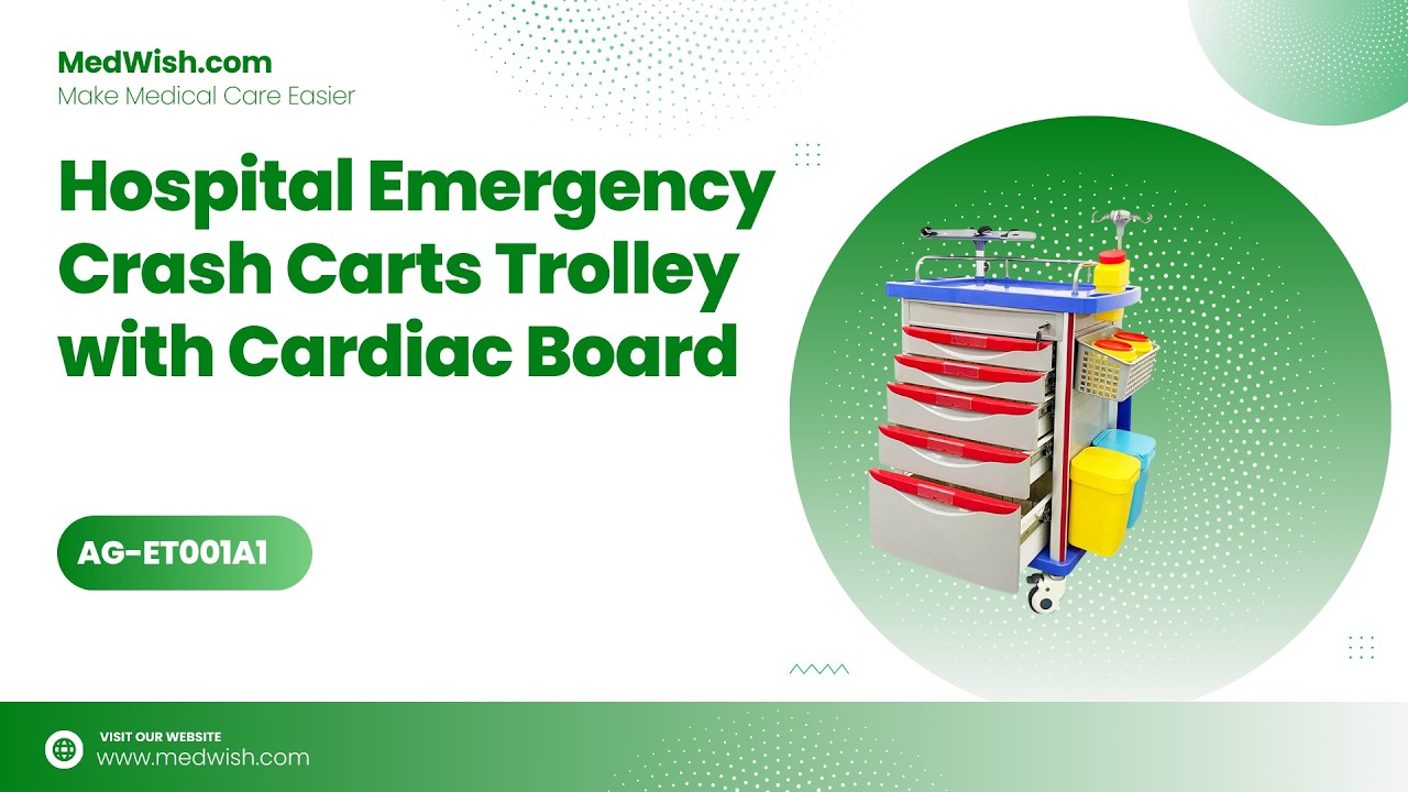 AG-ET001A1 Hospital Emergency Trolley with Cardiac Board | Medwish
