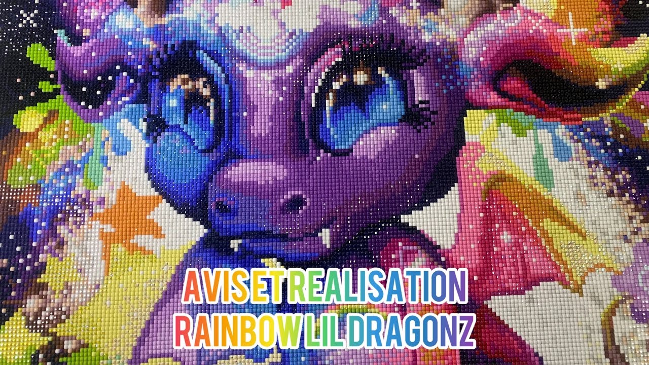 Avis et r&eacute;alisation - Rainbow Lil DragonZ de Diamond Art Club