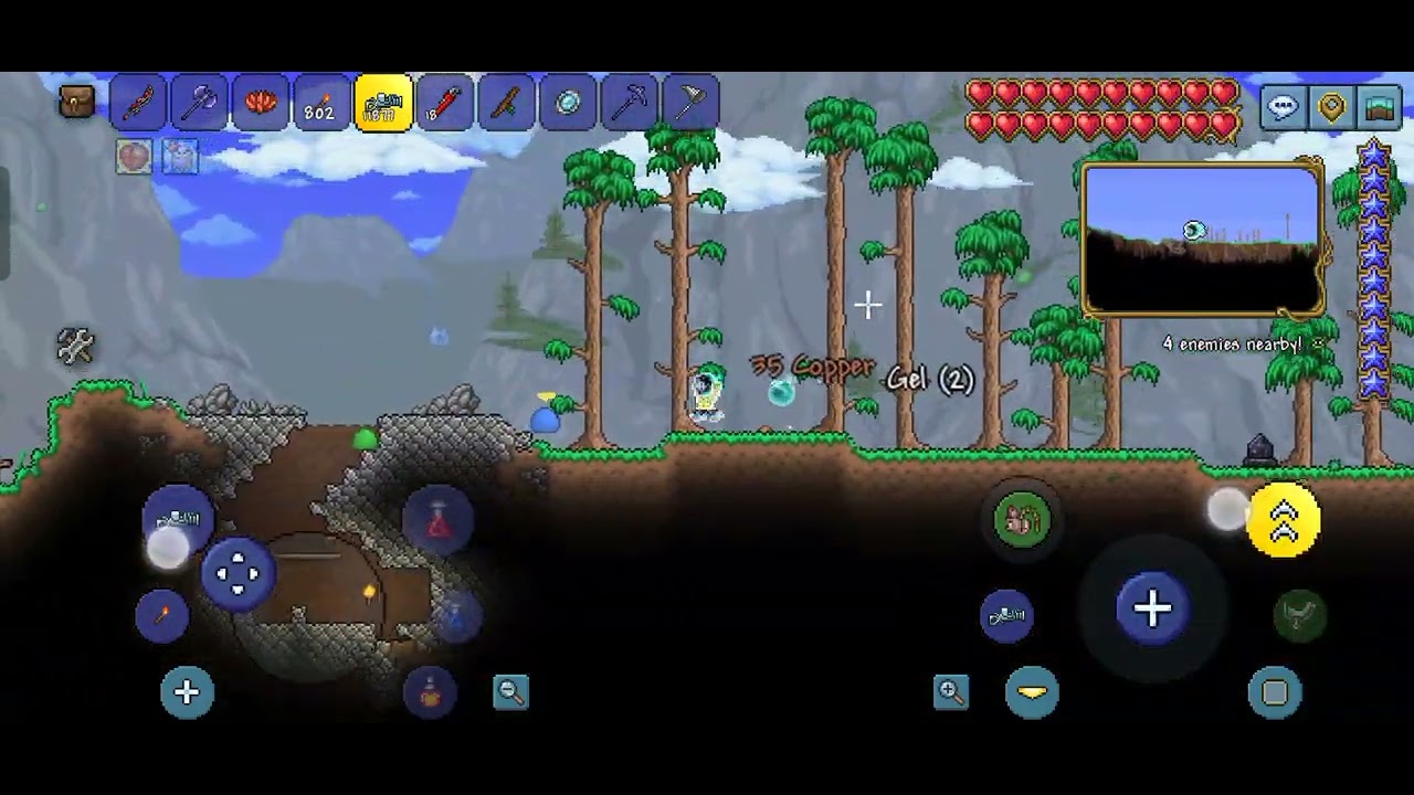 Beating king slime in terreria