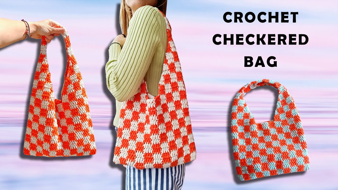 CHECKERED CROCHET BAG - paso a paso