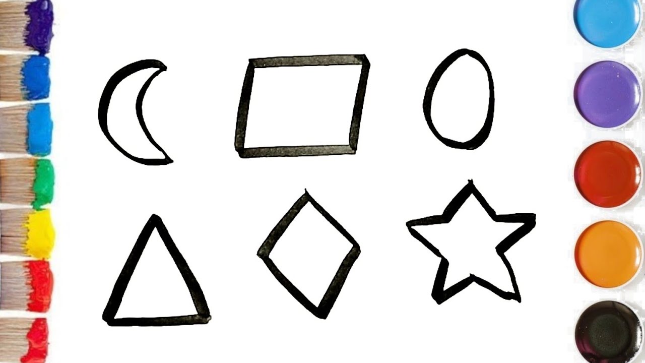 Aprenda formas desenhando, desenho pintura e colorir fácil para crianças
