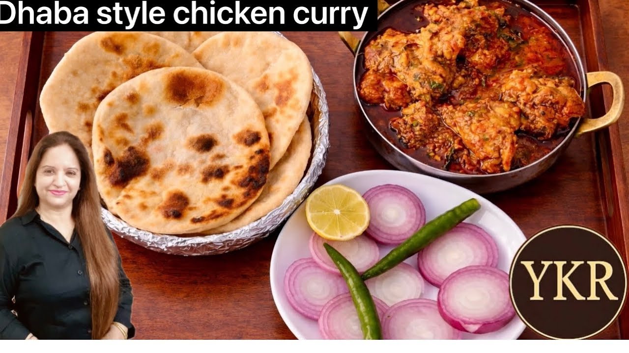 Dhaba style chicken curry + Homemade Tandoori Roti | Authentic Indian Roadside Recipe |step by step 