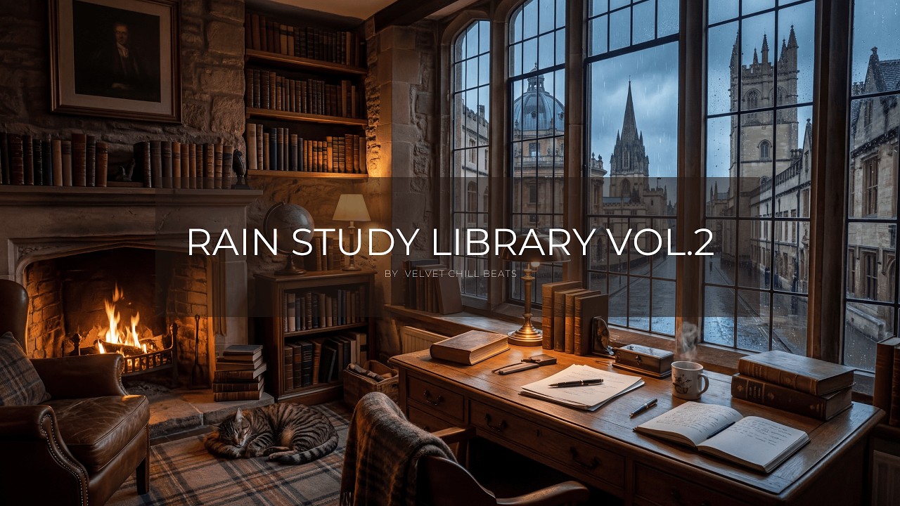 Dark Academia Study Music | Rainy Oxford Library Vol. 2  (Lofi Study & Deep Focus Ambience)