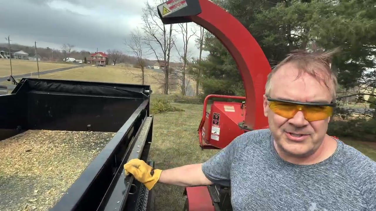 Morbark X7 wood chipper first use