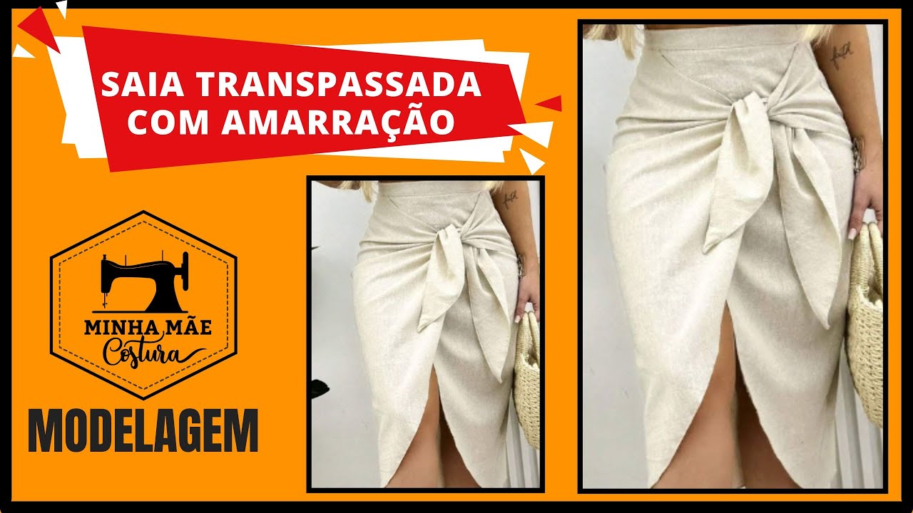 Saia transpassada com amarração - modelagem