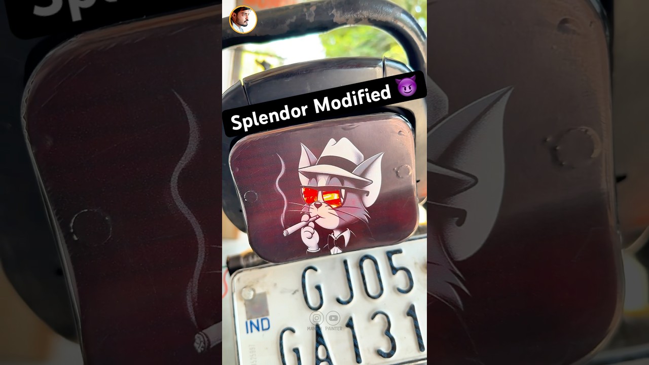 Splendor Back Light Sticker 😈 #shorts #trending #splendormodified #bikesticker #radiumsticker