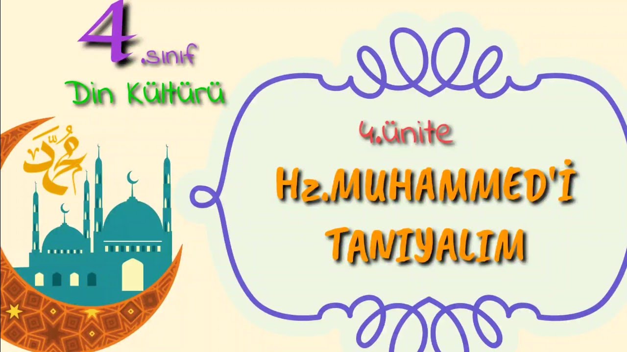 4.Sınıf Din Kültürü 4.ünite Hz.Muhammed'i Tanıyalım.Kabe,Mekke,Bedir,Uhud,Hendek,Hz.Muhammed'in soyu