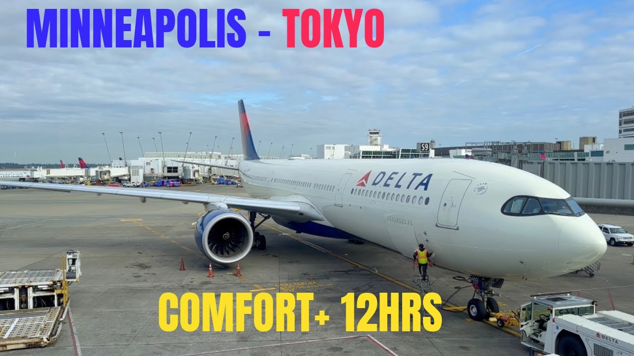 Delta Comfort+ I Delta A330-200/300 I Minneapolis to Tokyo | Travel Vlog ✈️  🇯🇵
