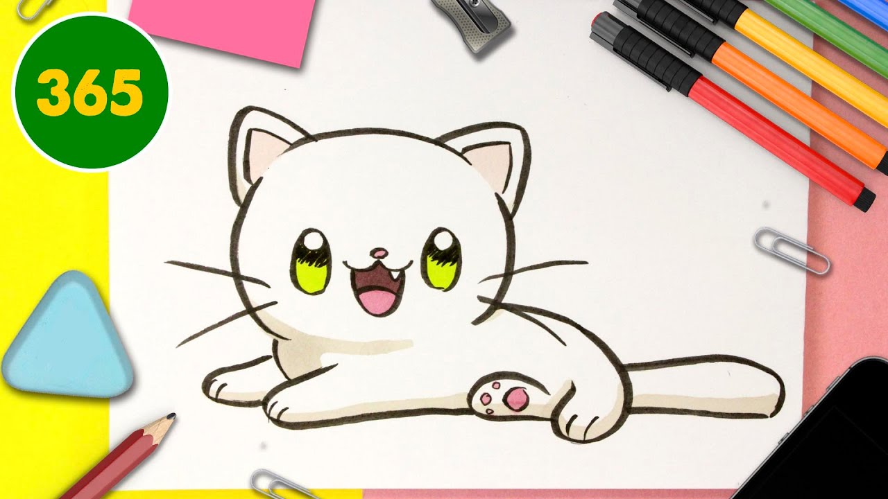 comment dessiner CHATON KAWAII 💖 Chat kawaii 💖 dessins kawaii faciles
