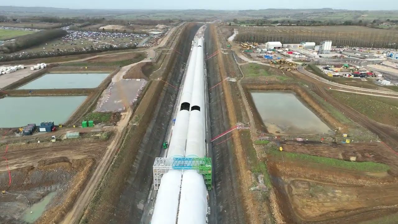 HS2 Construction Progress Thorpe Mandeville to Chipping Warden, January 2024