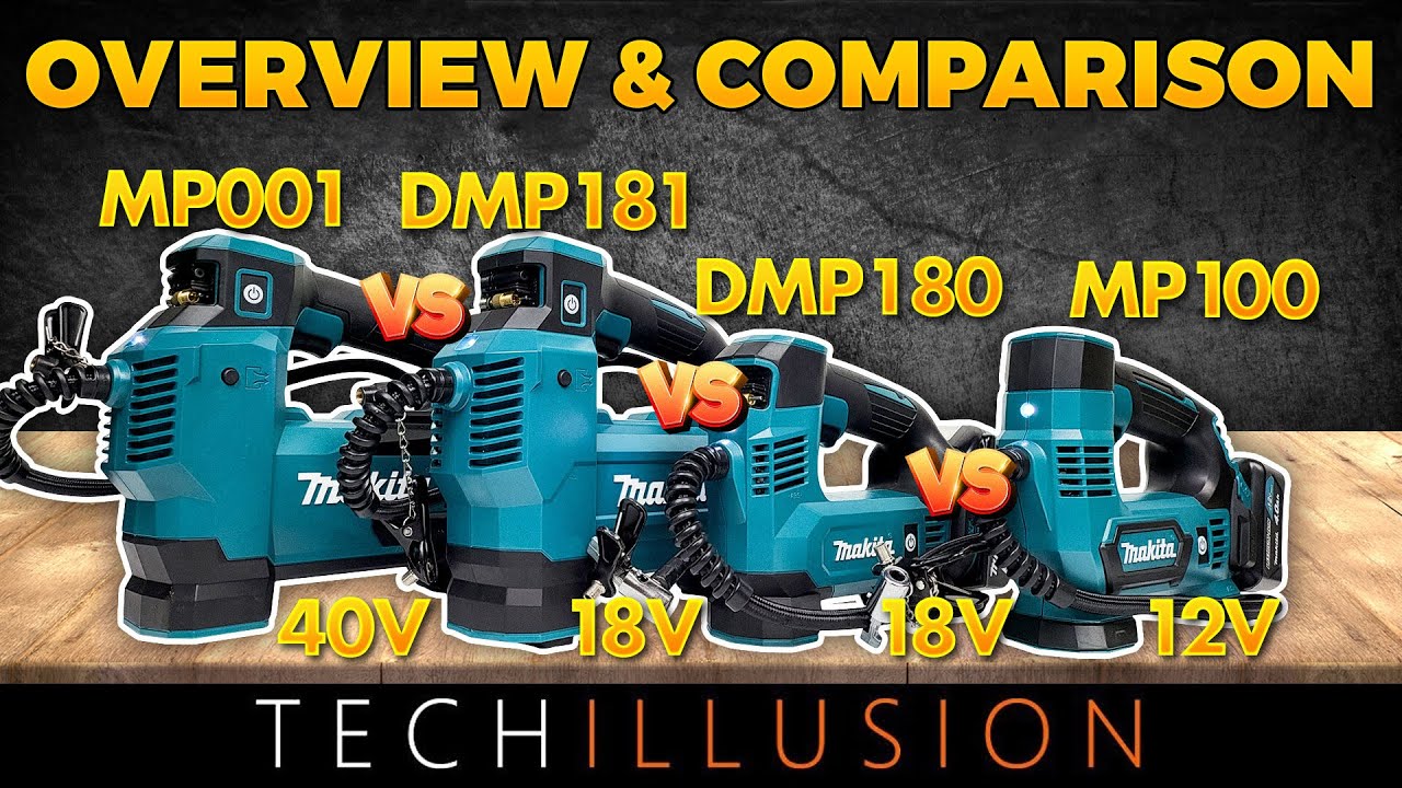 🔥THE BIG COMPARISON! All MAKITA cordless inflators!😨😱 Makita MP001GZ DMP181Z DMP180Z MP100D test