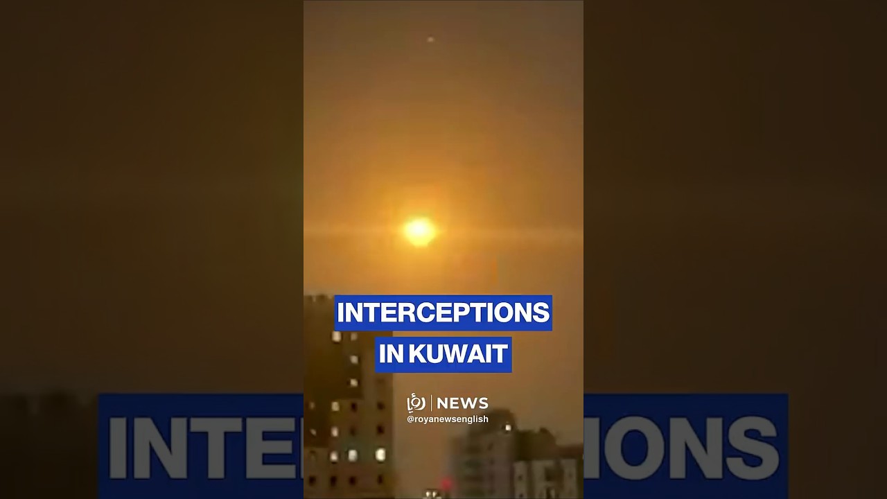 Circulating footage of missiles being intercepted over Kuwait