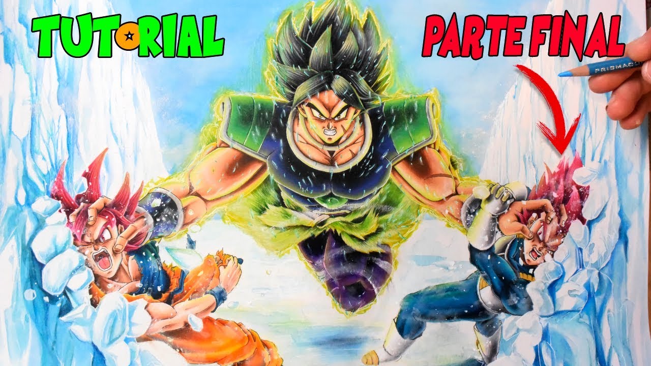 Cómo Dibujar a Vegeta y Goku SSJ VS Broly (parte final) | Dragon Ball Super 2018