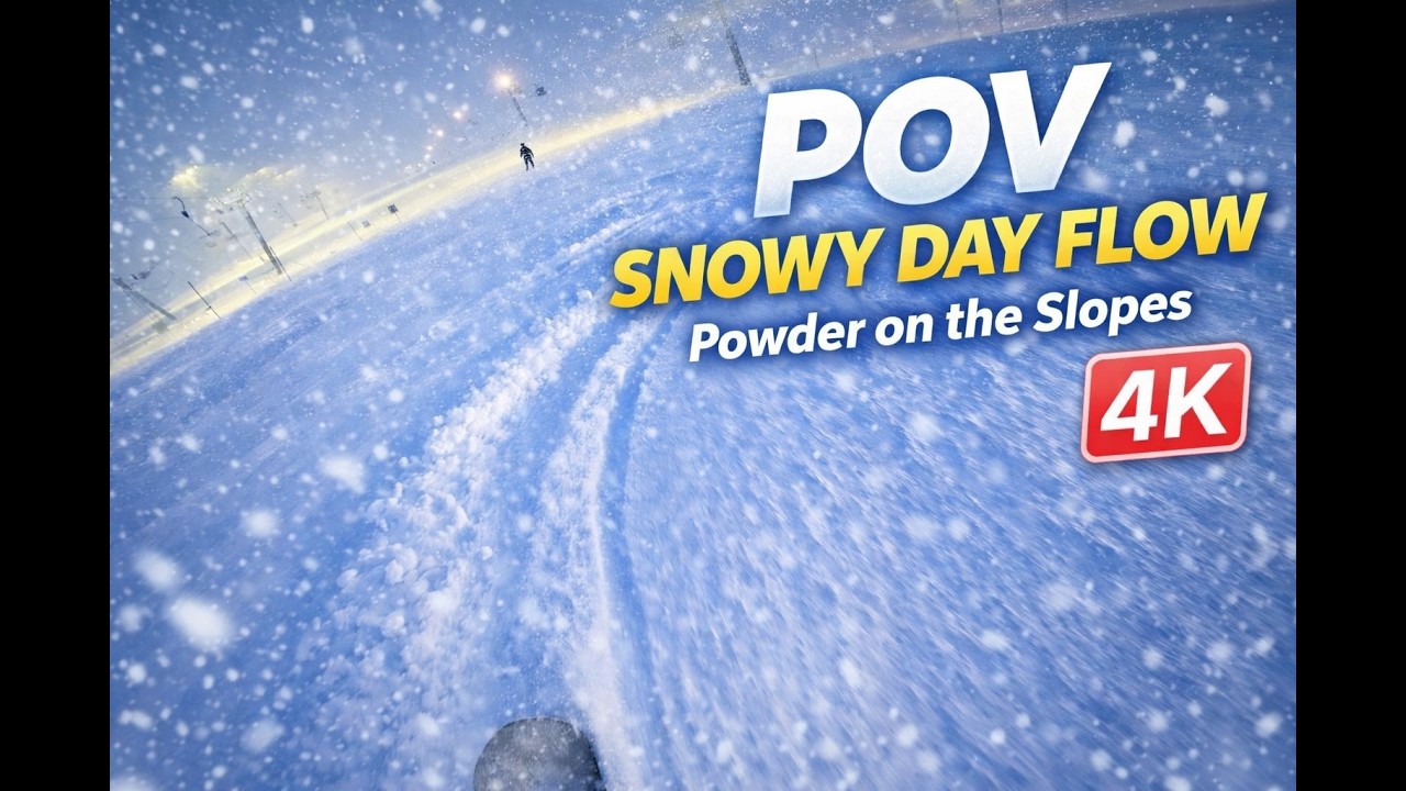 POV Snowy Day Flow | Powder on the Slopes 4K | #snowboarding #gopro #pov