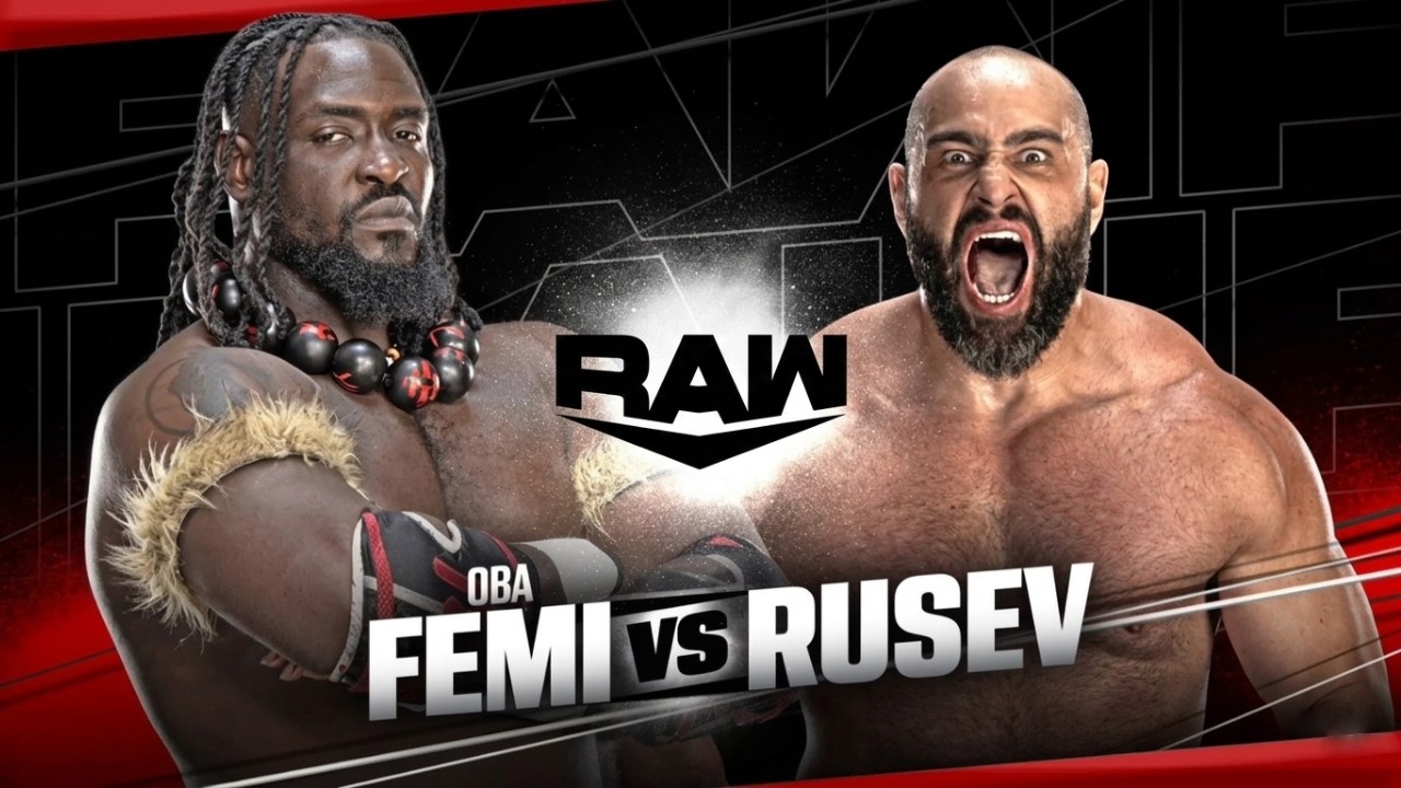 Oba Femi vs Rusev | Raw | WWE 2K25