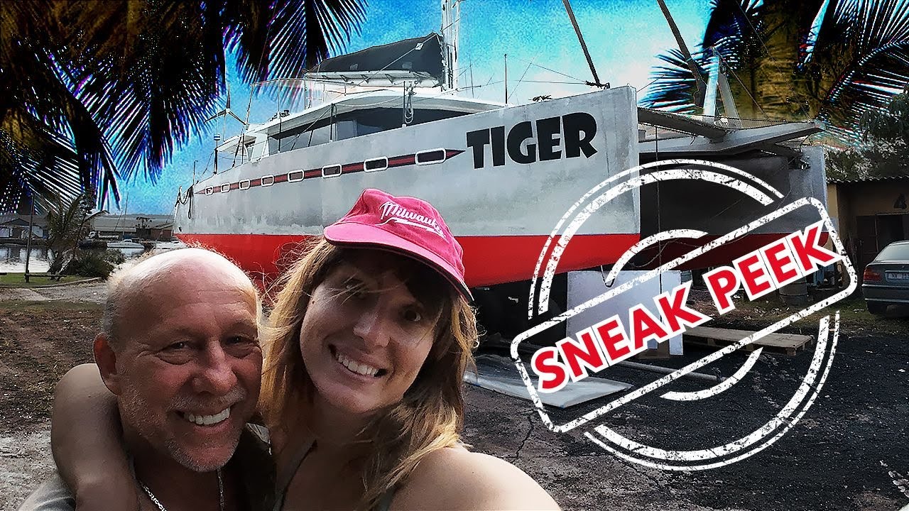 BOAT TOUR of our ALUMINIUM CATAMARAN (sneak peek)