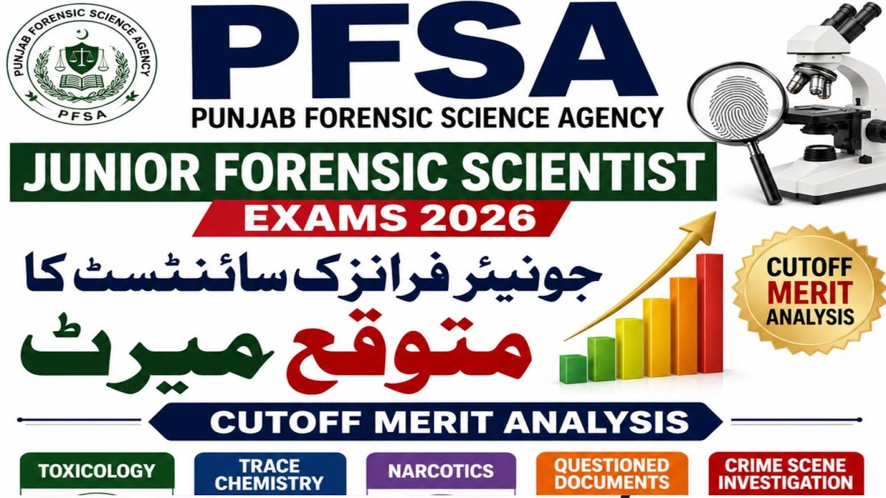 PFSA Junior Forensic Scientist Expected Merit 2026 | Cutoff Marks Analysis | Post-Wise Cutoff Merit