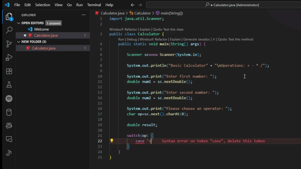Basic Calculator in Java
