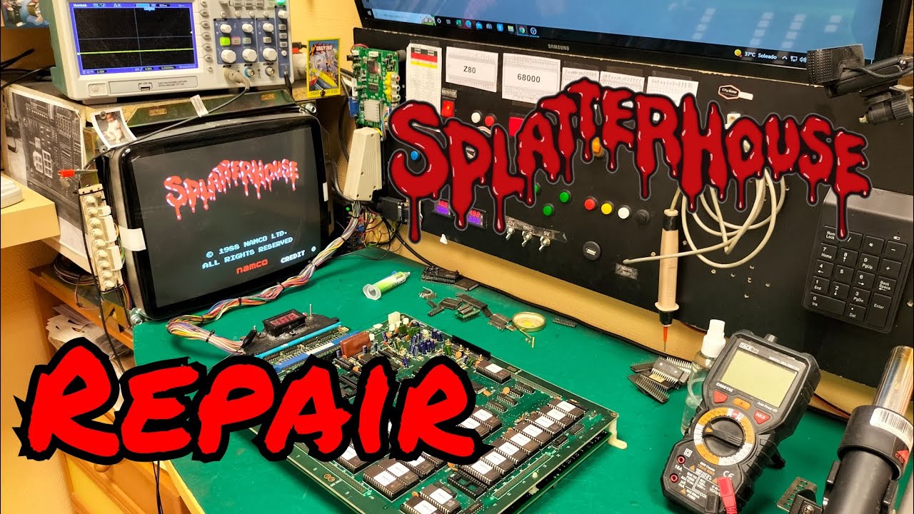 splatterhouse jamma pcb repair doble (no arranca) (fallos de sprites)