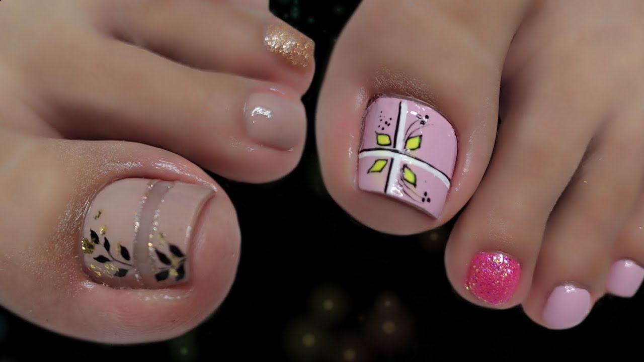 Como hacer hermosos Diseños de uñas para tus PIES 🦶🦶 #nailart #uñasdecoradas  #uñaselegantes 💅😍