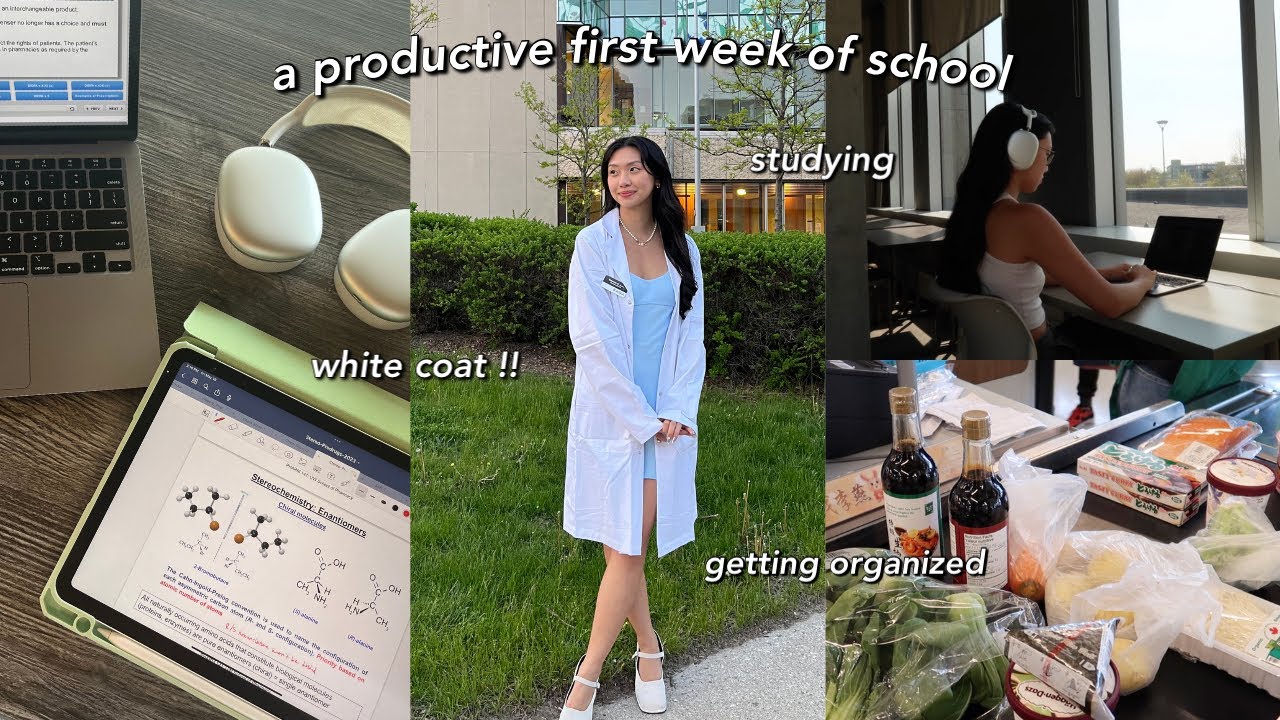 STUDY VLOG | productive first week back to school | white coat ceremony & getting back into routine