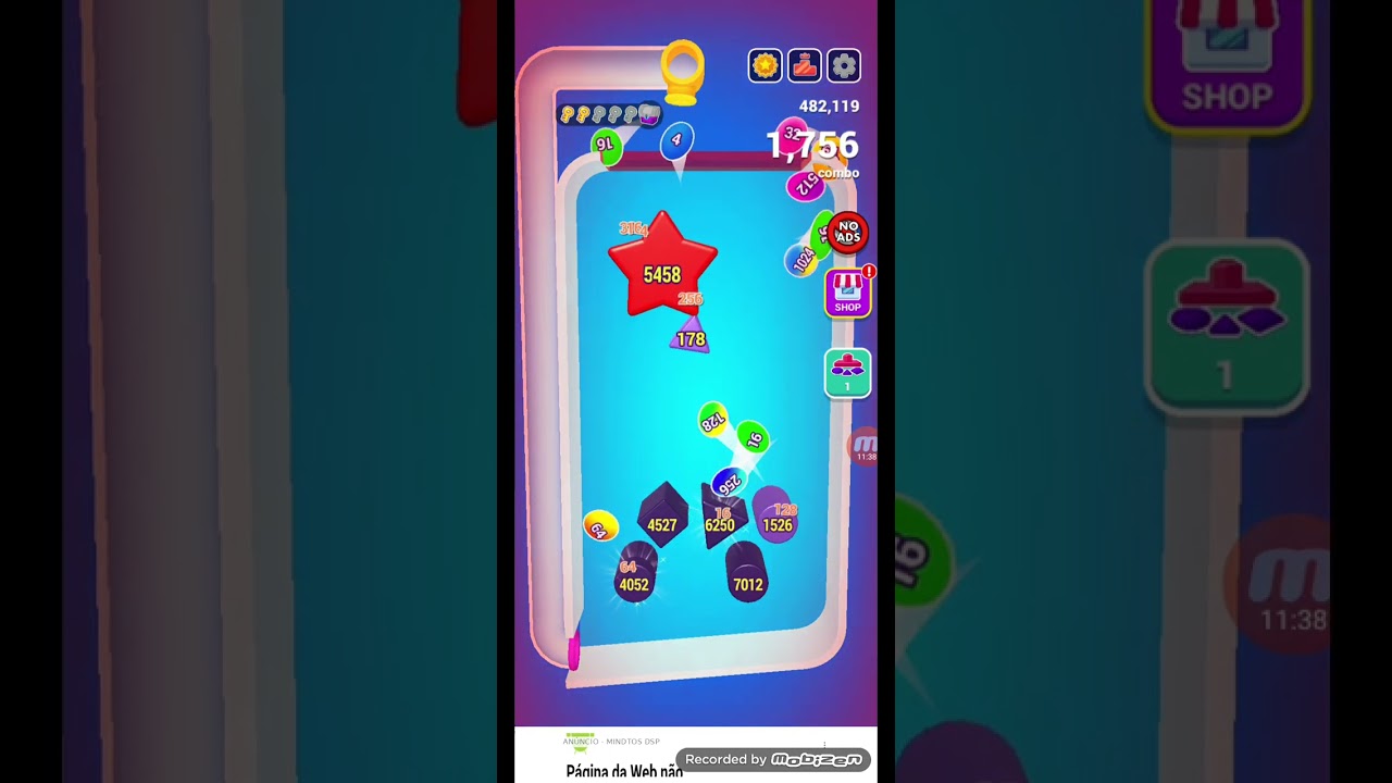 Eu consigindo a bola arco-íris de 2048 