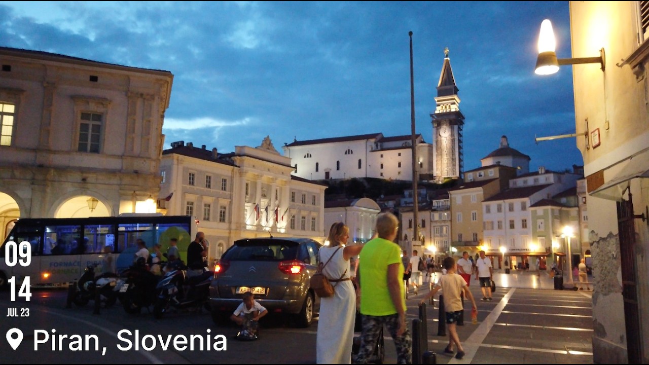 Piran Slovenia seaside evening walk 4K