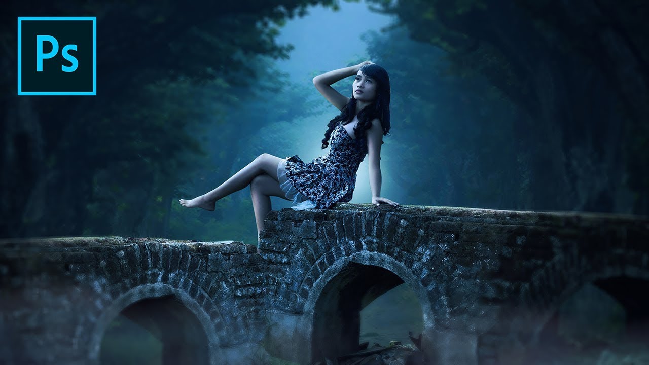 Photoshop Tutorial Photo Manipulation - Change Background and Blending - Night Effect