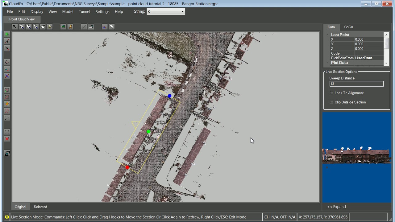 Point Cloud Cross Sections