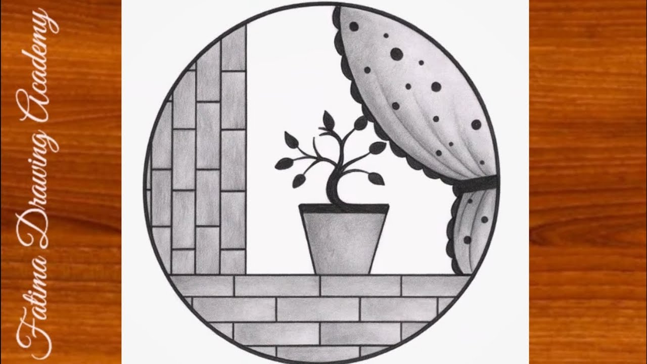 ✨ Easy Window Scenery Pencil Drawing