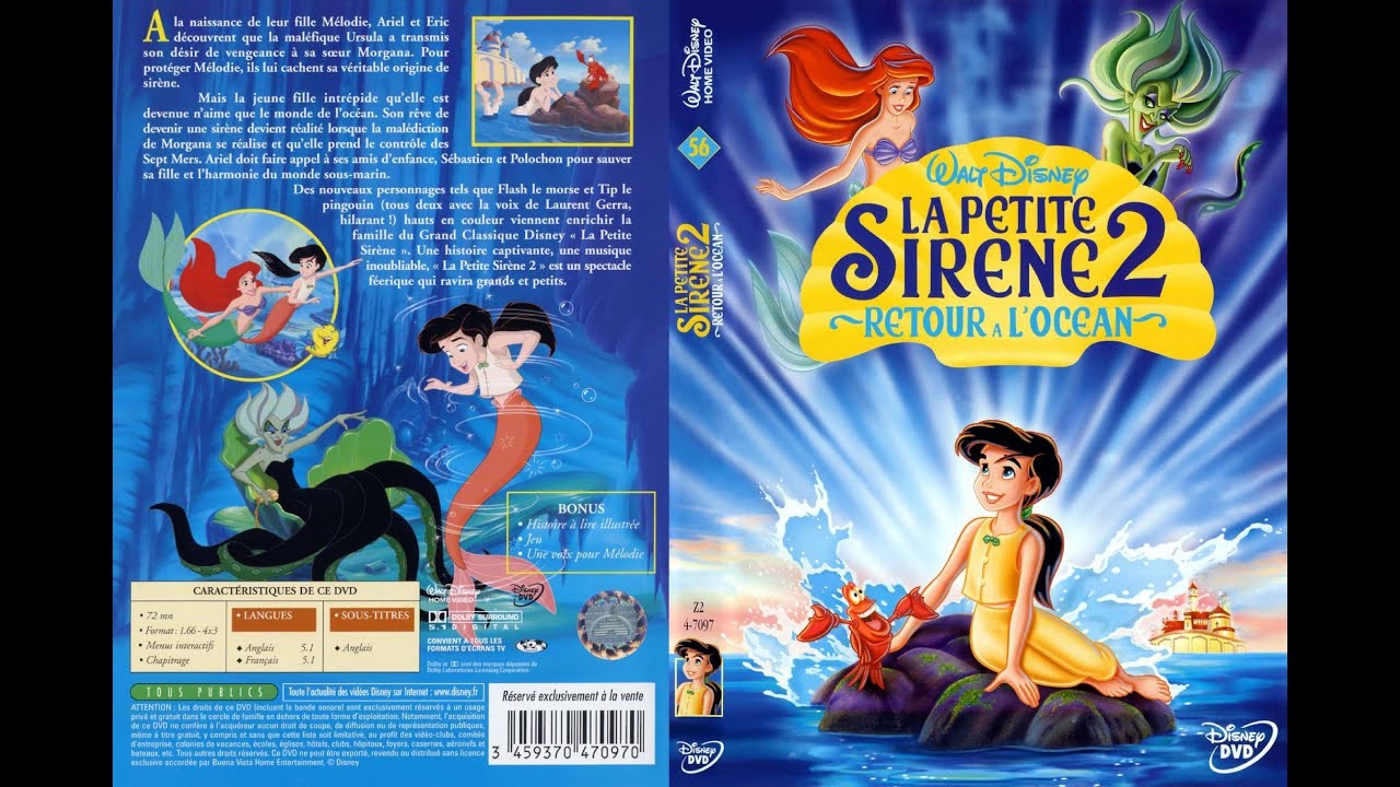 Debut de La Petite Sirène 2 : Retour à l'océan (film 2000)(DVD FR)