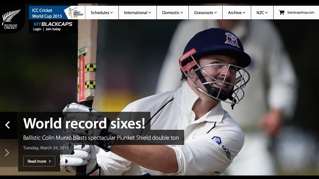 Colin Munro smashes world record 23 sixes in a first class innings