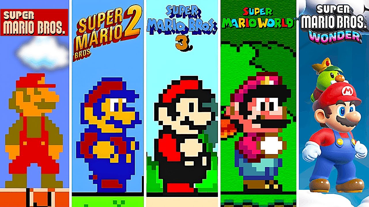Evolution of 2D Super Mario Bros Graphics (1985-2025)