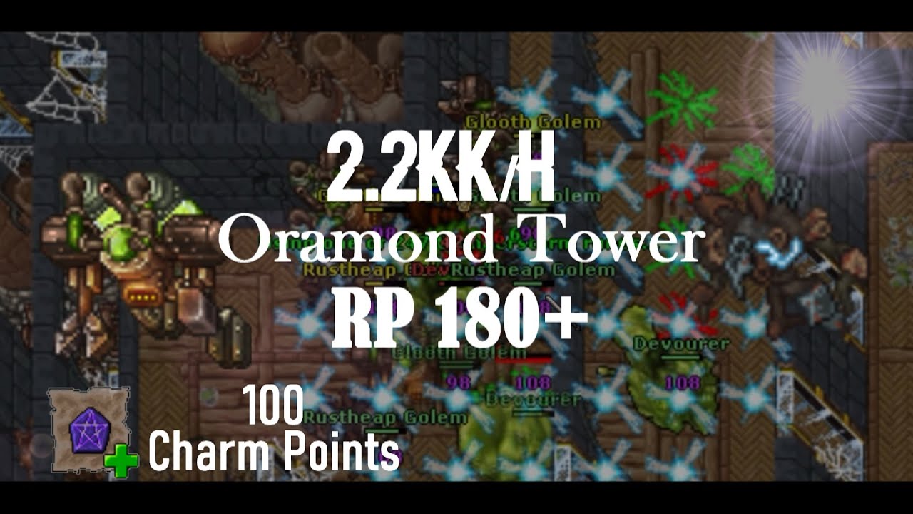 [RP 180+] Hunt Paladin Solo Glooth Tower | 2,2kk/h | Fast Exp - Tibia