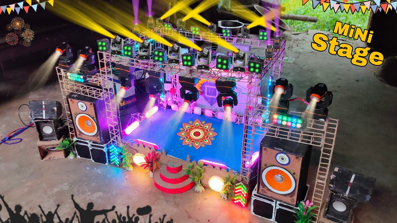Mini stage making How to make mini stage dj truck and mini sharpy light dj stage program science sp