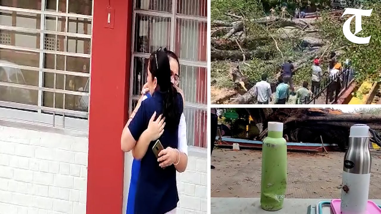 Shaken and panicked students of Carmel Convent school after a heritage tree fall leaves 1 dead