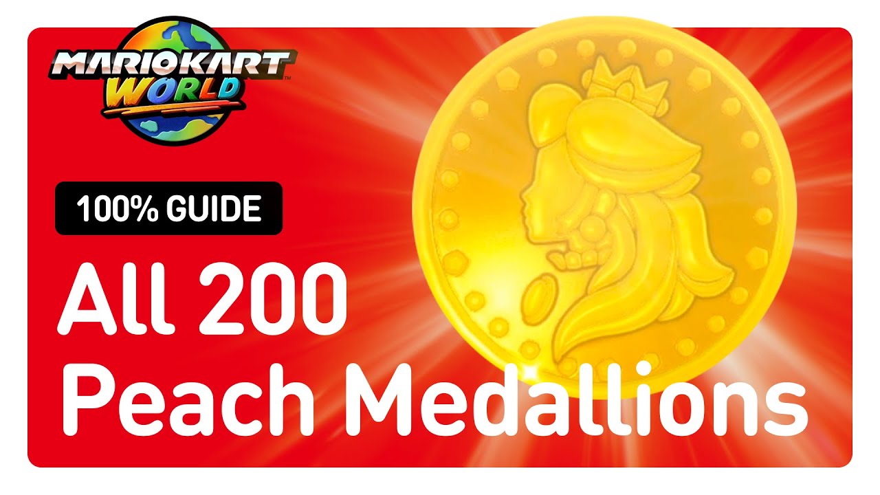 Mario Kart World - All 200 Peach Coins / Medallion Locations - 100% Completion Guide | All Tracks