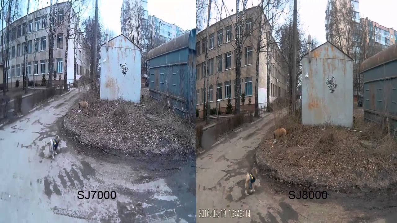 Сравнение Экшнкамер SJ8000 и  SJ7000.Съемка FHD60fps и FHD30fps соответственно.
