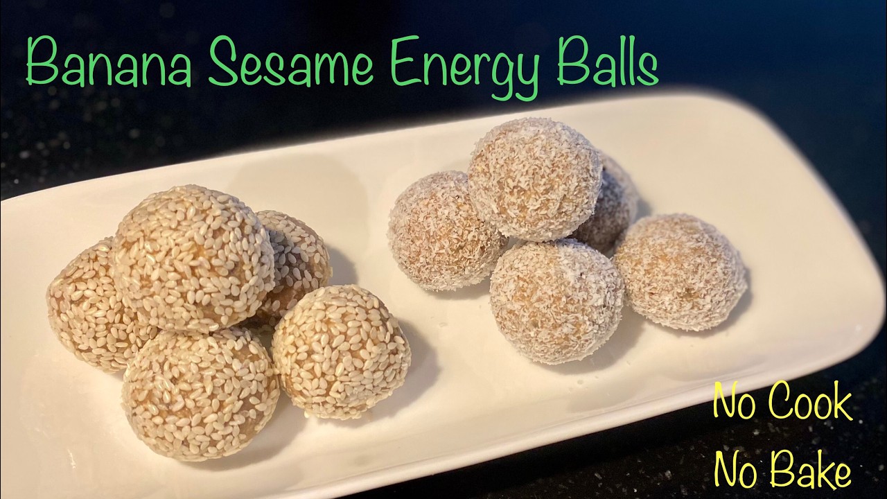 Banana Sesame Energy Balls | Banana Til Laddu | No Cooking or Baking | Gluten-Free | Vegan |